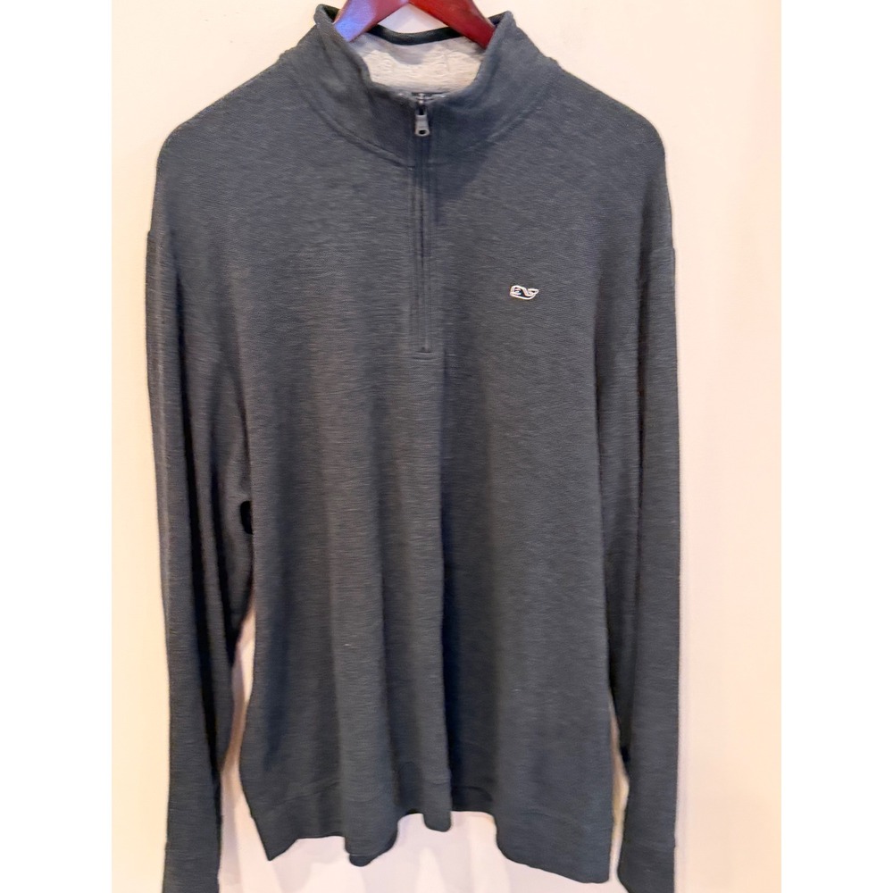Vineyard Vines Mens XL Pima Cotton Quarter Zip Pullover Gray 1K1154 Sweater